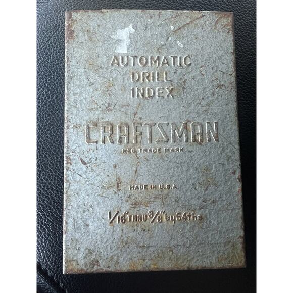 Vintage Craftsman Automatic Drill Index Box With 9 Bits- 1/16-3/8~Not Complete - Picture 1 of 7